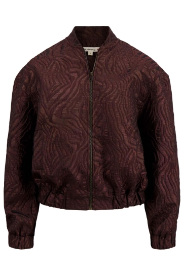 Zusss Jas BOMBER JASJE VAN LUREX JAQUARD 0310 030 7250 CHOCOLADE BRUIN/ GOUD