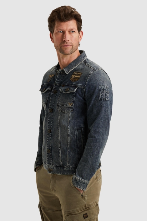 PME legend blauwe heren jas | Model zijaanzicht