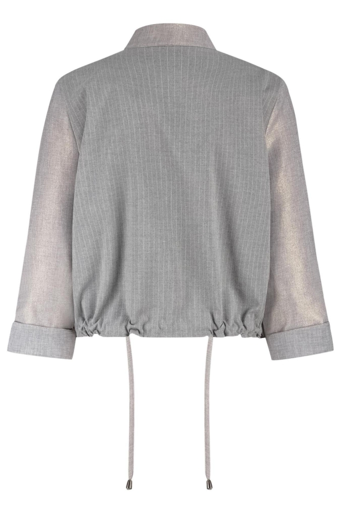Zip73 grijze dames jas | Achteraanzicht