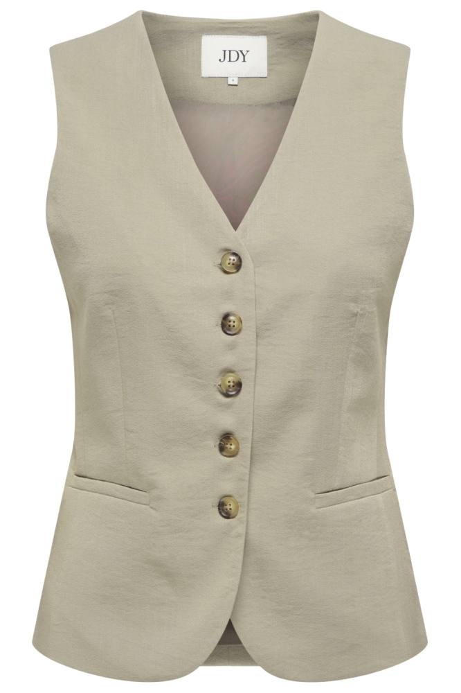 Jacqueline de Yong groene dames gilet | Vooraanzicht