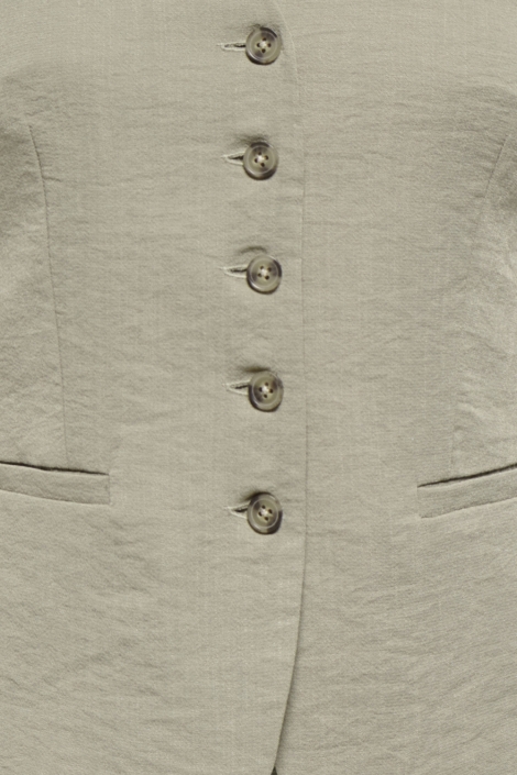 Jacqueline de Yong groene dames gilet | Close up