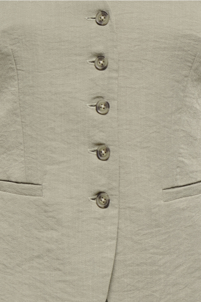 Jacqueline de Yong groene dames gilet | Close up