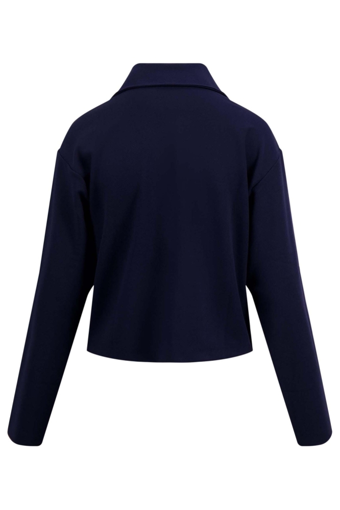 Zusss blauwe dames vest | Achteraanzicht