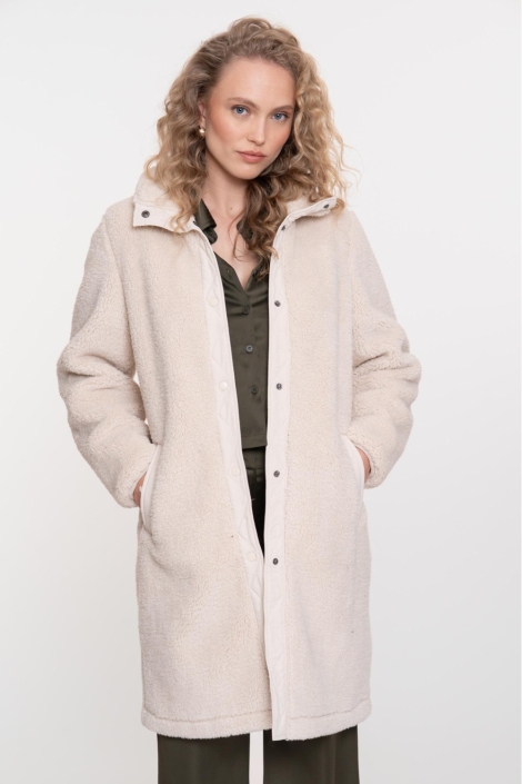 Geisha ecru dames jas | Model vooraanzicht