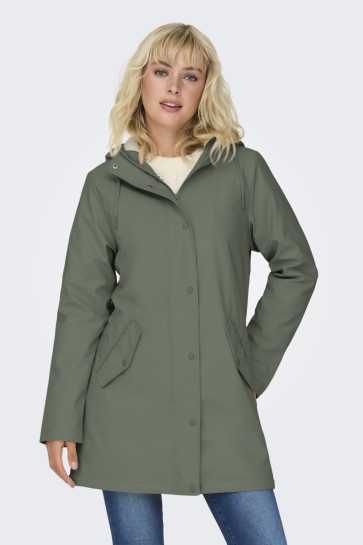 Only ONLSALLY RAINCOAT OTW NOOS 15206116 Castor Gray/WHITE TEDD