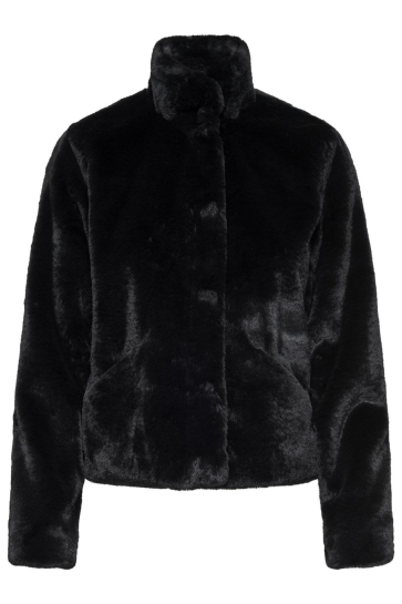 Only Jas ONLNEWVIDA LIFE FAUX FUR JACKET OTW 15295423 Black