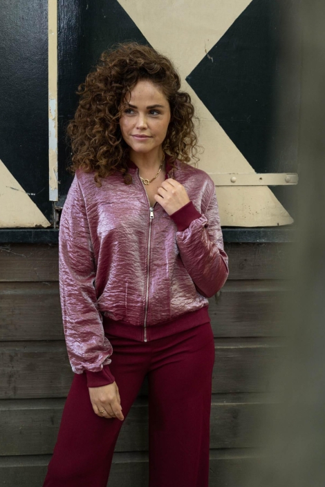 FOS Amsterdam bordeaux dames vest | Model vooraanzicht