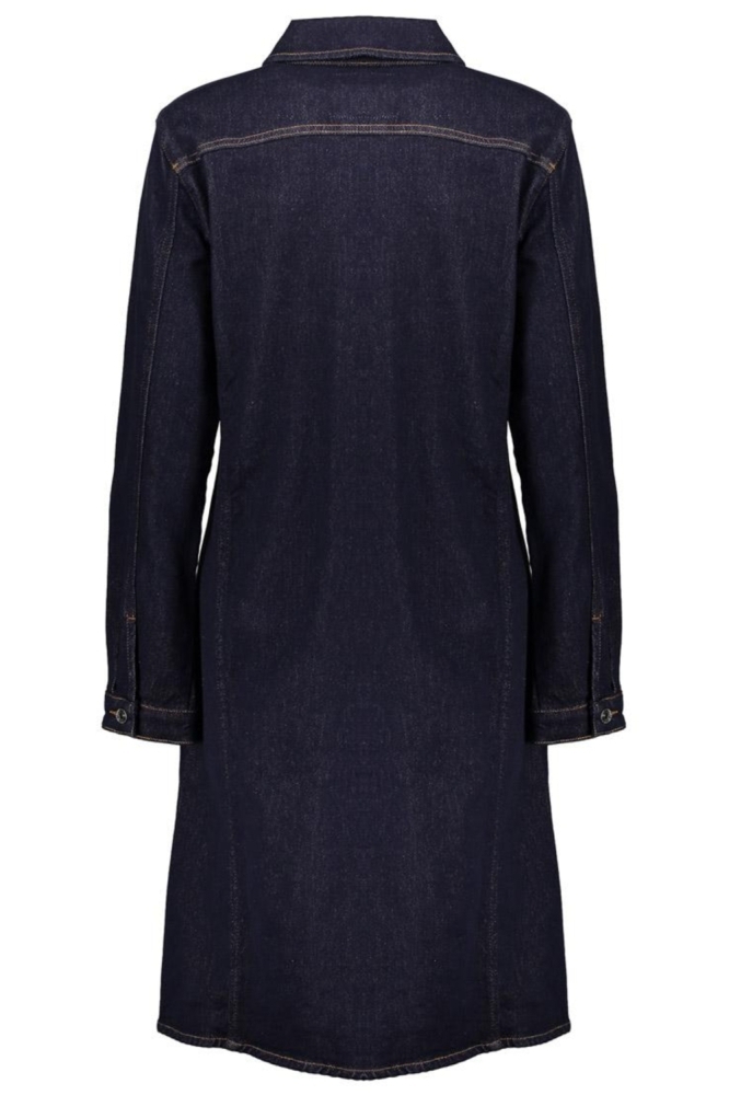 Geisha blauwe dames jurk | Achteraanzicht