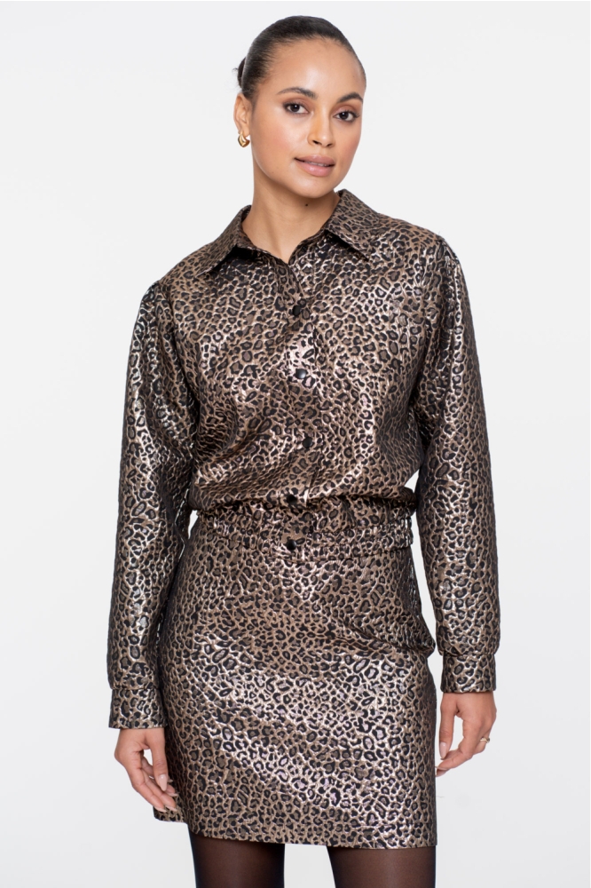 Geisha gouden dames blouse | Model vooraanzicht