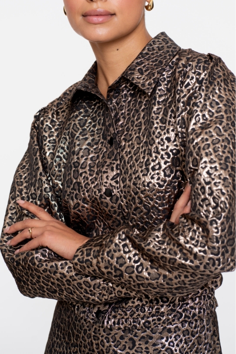 Geisha gouden dames blouse | Close up