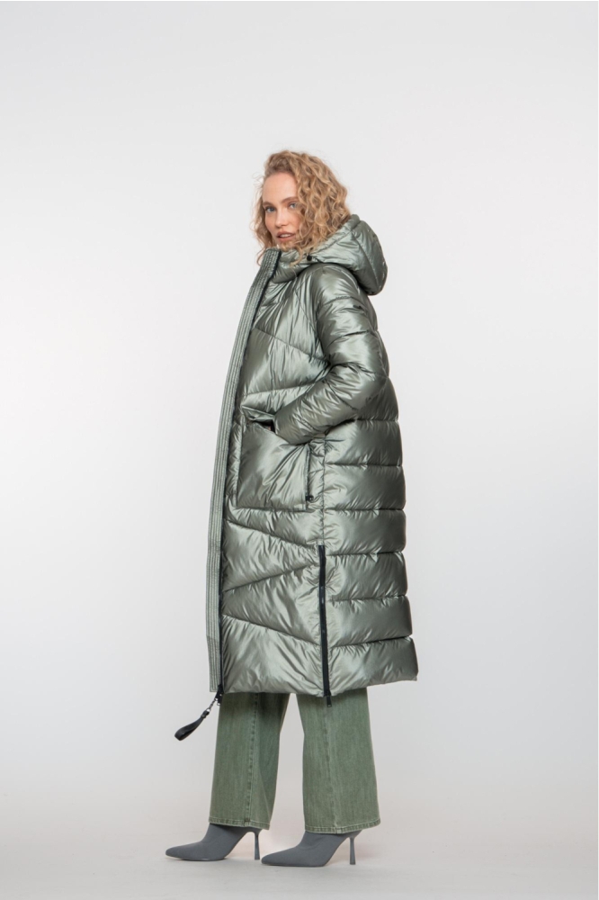 Geisha groene dames jas | Model zijaanzicht