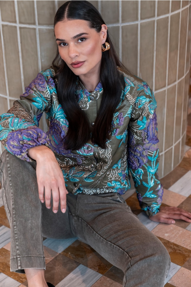 Geisha groene dames jas | Sfeerbeeld, In situatie