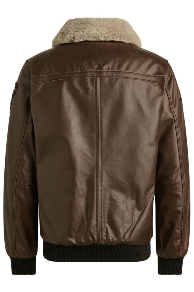 PME legend bruine heren leren jas | Achteraanzicht