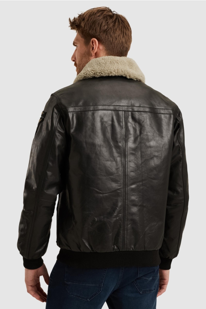 PME legend zwarte heren leren jas | Model achteraanzicht