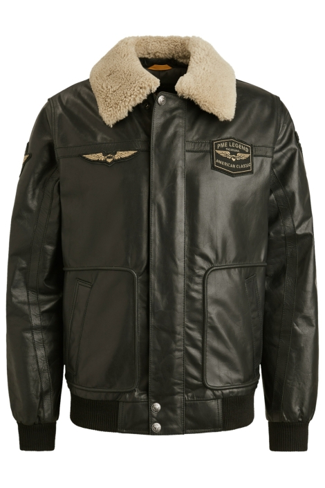 PME legend zwarte heren leren jas | Vooraanzicht