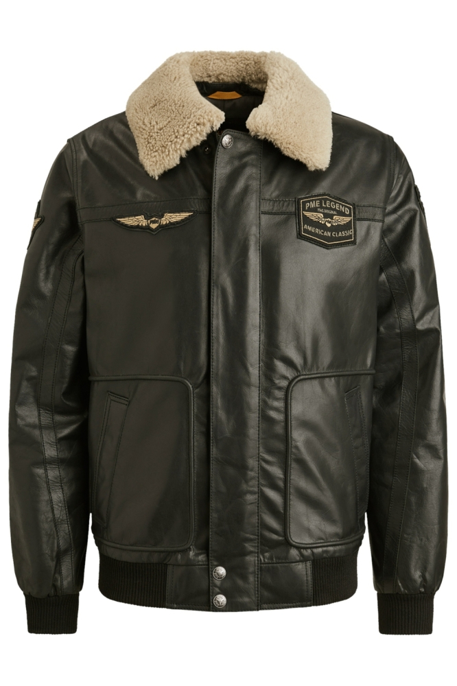 PME legend zwarte heren leren jas | Vooraanzicht