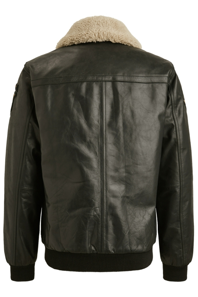 PME legend zwarte heren leren jas | Achteraanzicht