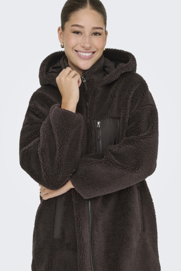 Only Jas ONLSASCHA SHERPA JACKET LIFE OTW NO 15230461 CHOCOLATE TORTE