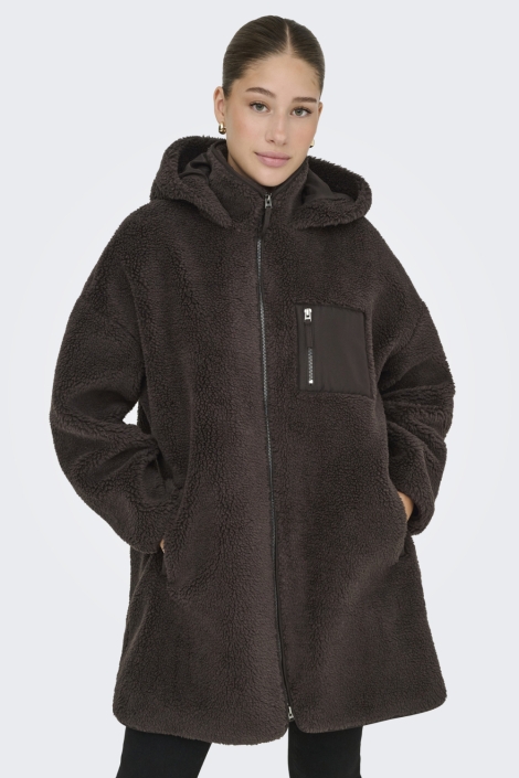 Only bruine dames jas | Model vooraanzicht