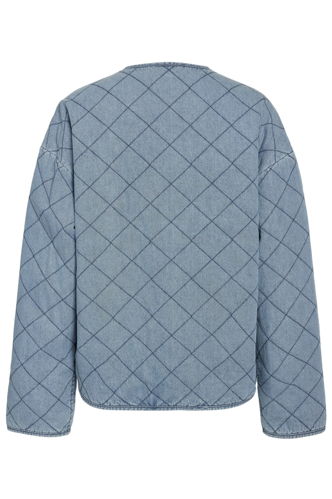 Noisy may blauwe dames vest | Achteraanzicht