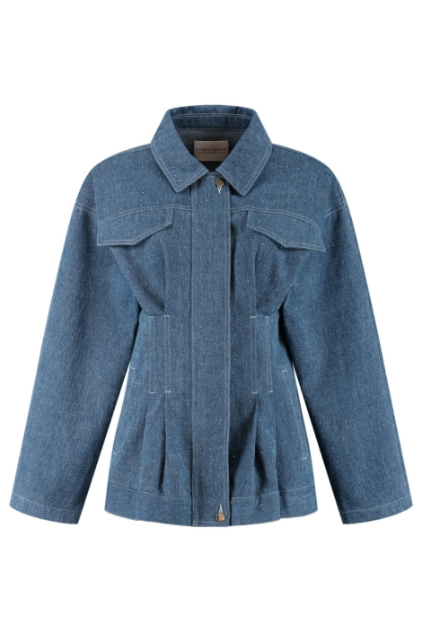 Studio Amaya blauwe dames jas | Vooraanzicht
