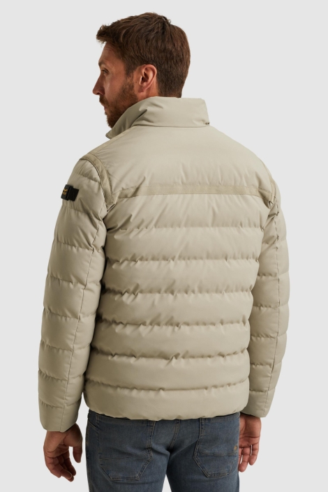 PME legend beige heren jas | Model achteraanzicht