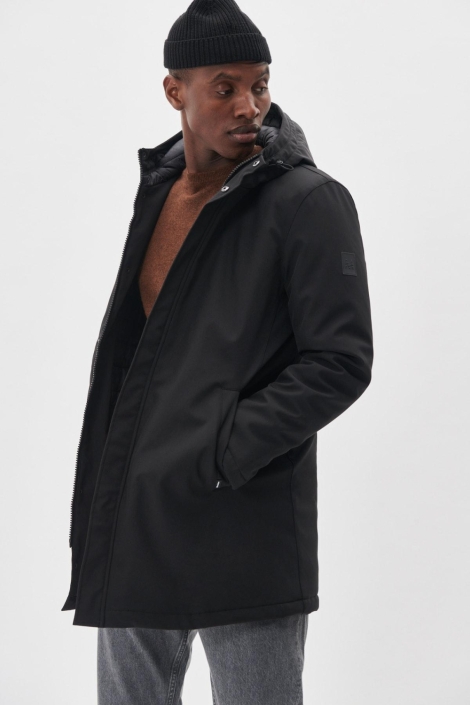 Matinique zwarte heren jas | Model vooraanzicht