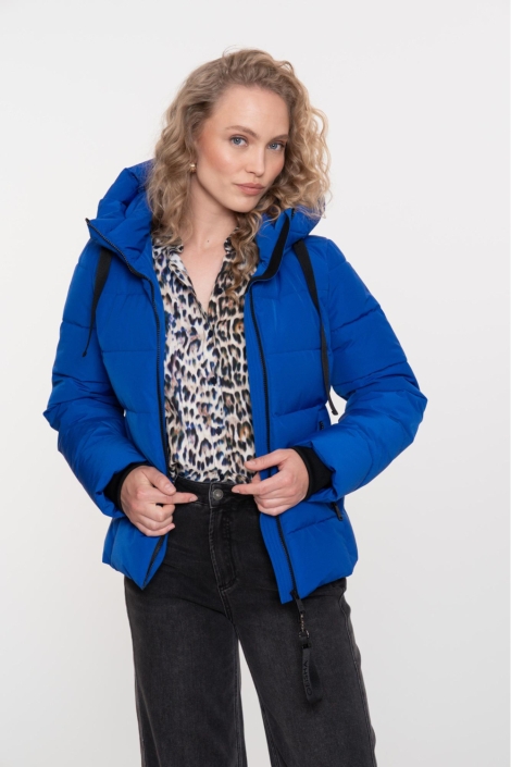 Geisha blauwe dames jas | Model vooraanzicht