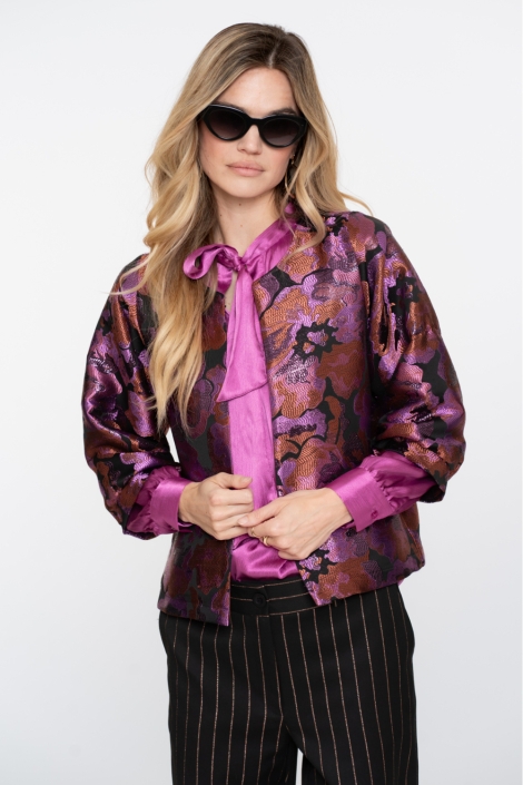 Geisha paarse dames blazer | Model vooraanzicht