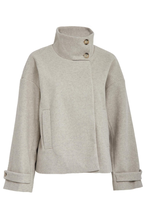 Peppercorn grijze dames jas | Vooraanzicht