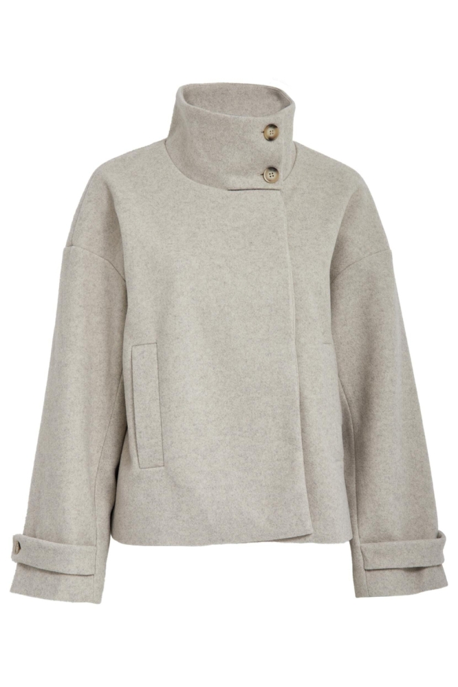 Peppercorn grijze dames jas | Vooraanzicht