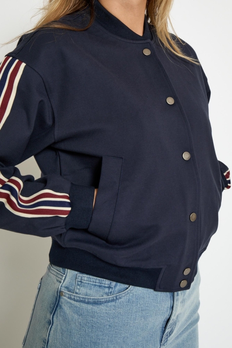 Minus blauwe dames jas | Close up