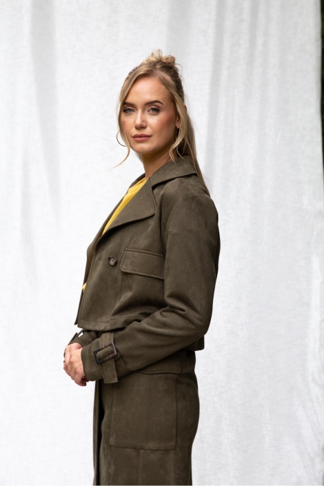 I-coni-K groene dames jas | Model zijaanzicht