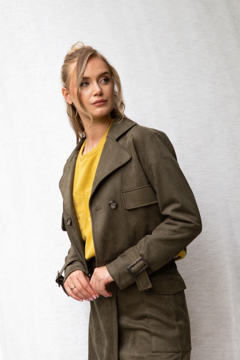 I-coni-K groene dames jas | Model zijaanzicht