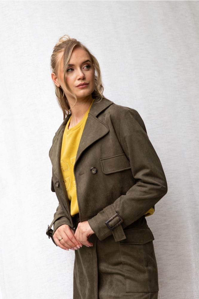 I-coni-K groene dames jas | Model zijaanzicht