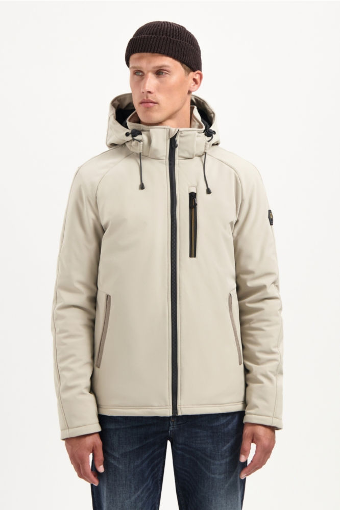 NO-EXCESS beige heren jas | Model vooraanzicht