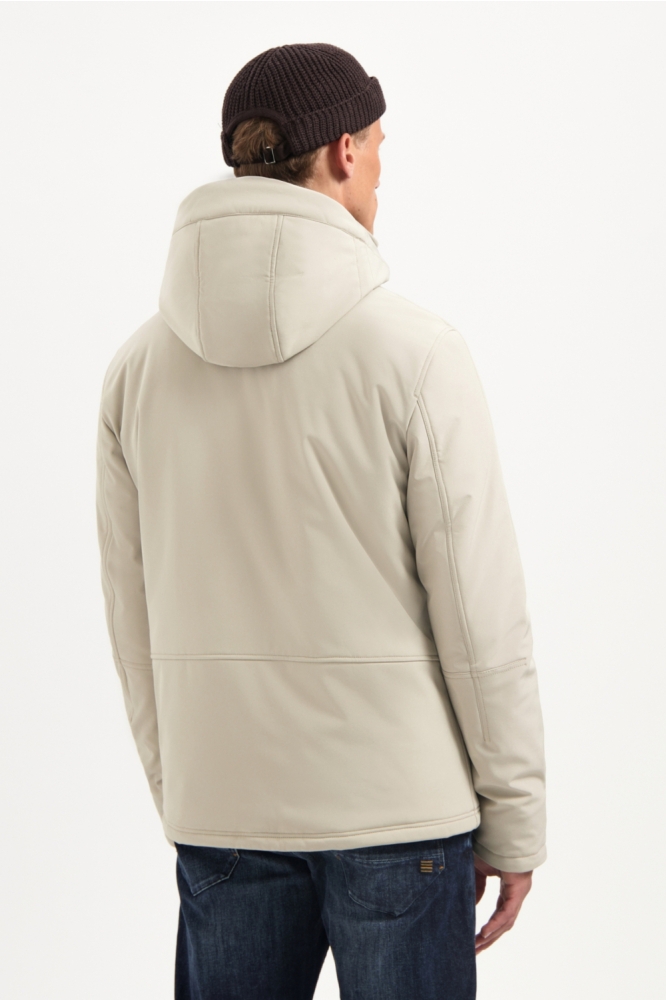 NO-EXCESS beige heren jas | Model achteraanzicht