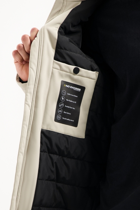 NO-EXCESS beige heren jas | Close up