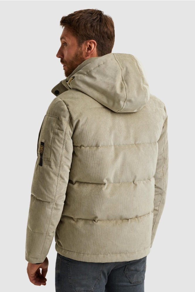 PME legend beige heren jas | Model achteraanzicht