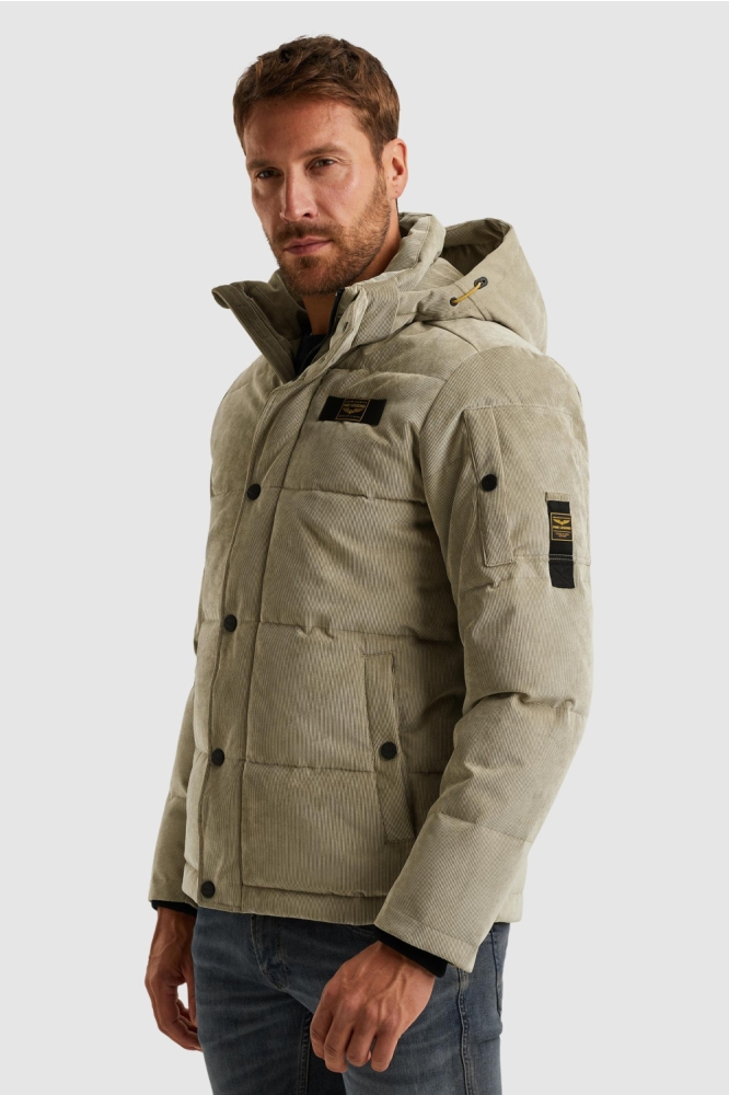 PME legend beige heren jas | Model zijaanzicht