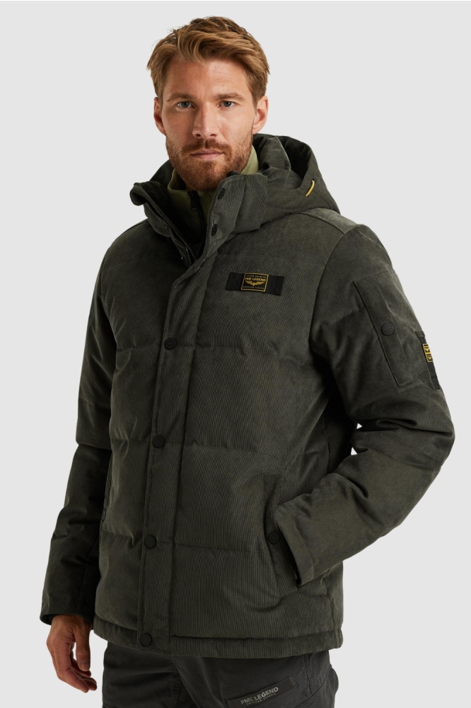 PME legend groene heren jas | Model zijaanzicht