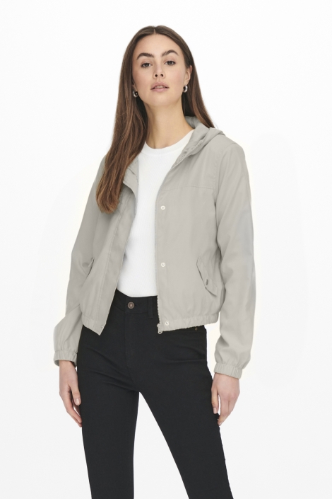 Jacqueline de Yong beige dames jas | Model vooraanzicht