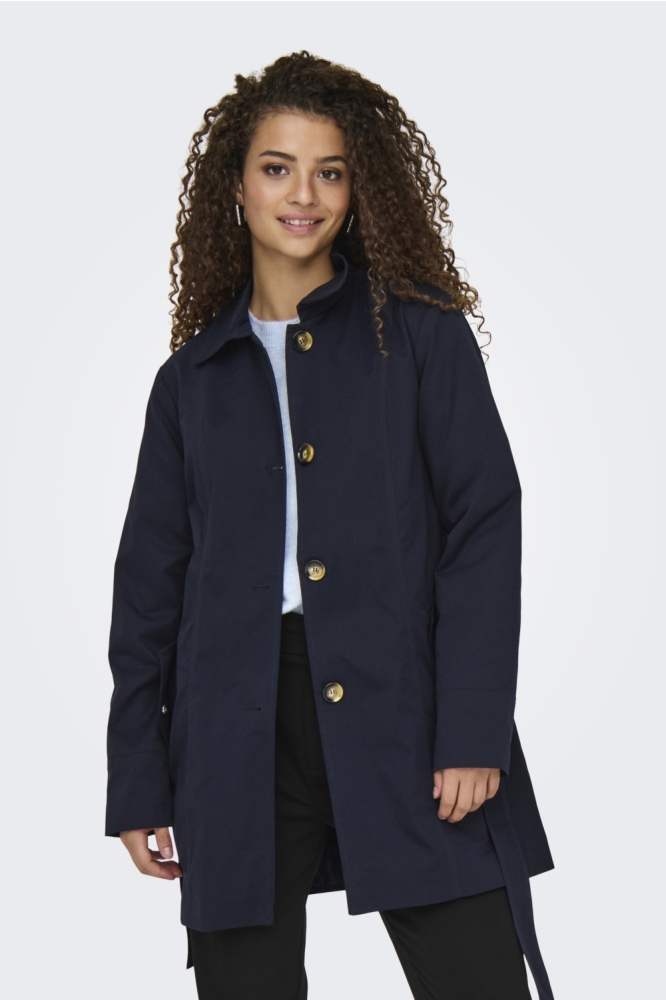 Jacqueline de Yong blauwe dames jas | Model vooraanzicht