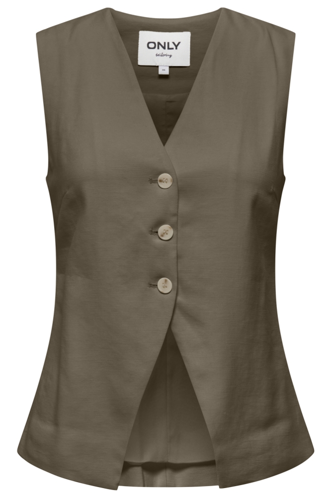Only groene dames gilet | Vooraanzicht