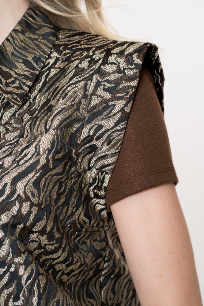 Geisha zwarte dames gilet | Close up