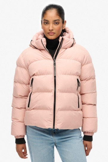 Superdry HOODED SPORTS PUFFER JACKET W5011996A EQ8 VINTAGE BLUSH