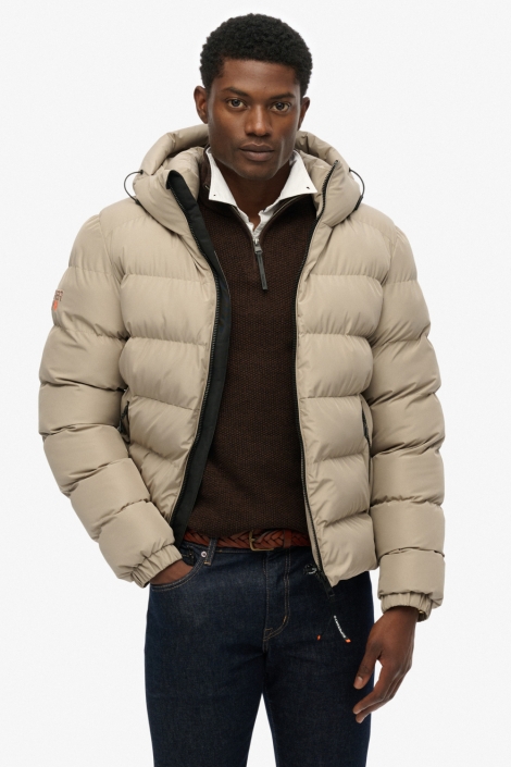 Superdry taupe heren jas | Model