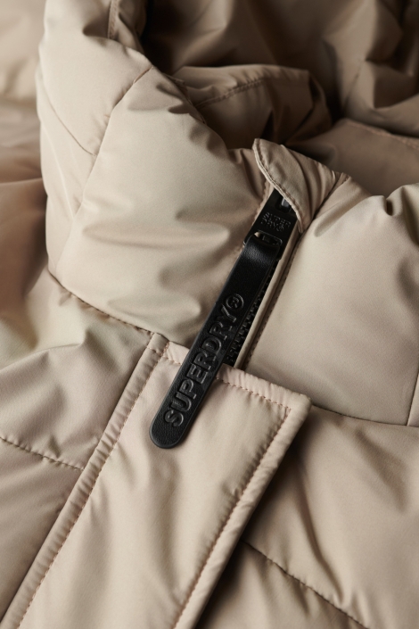 Superdry taupe dames jas | Close up