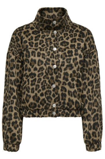 Only ONLEMILIA LIFE SHORT LEO JACKET CC 15349082 TANNIN/LEO