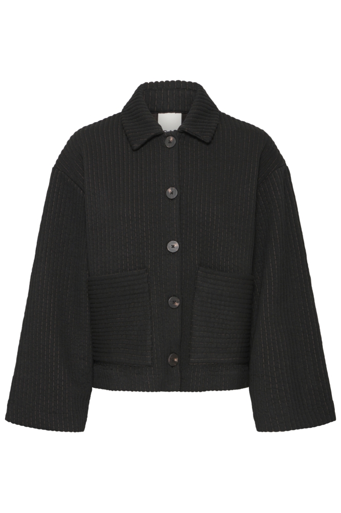 Ichi zwarte dames jas | Vooraanzicht